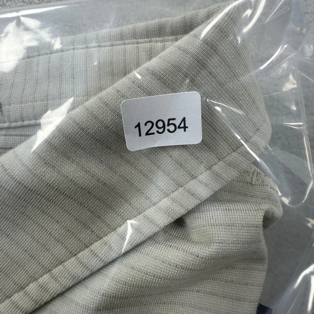 Lululemon Polo Shirt Mens Large Light Gray Stripe Evolution Golf Performance - Picture 9 of 9